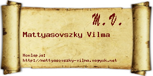 Mattyasovszky Vilma névjegykártya